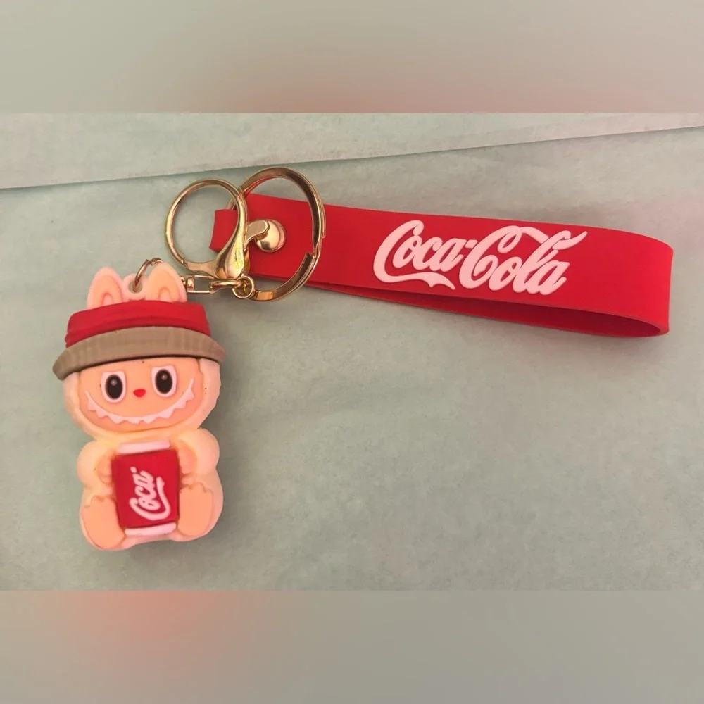 Coca Cola Red and White Labubu Collectible Bag Charm